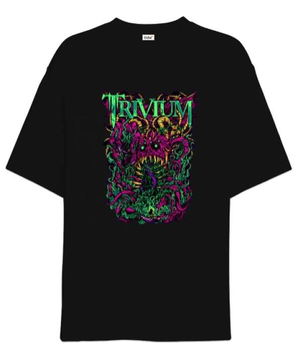 Trivium Rock Tasarım Baskılı Oversize Unisex Tişört