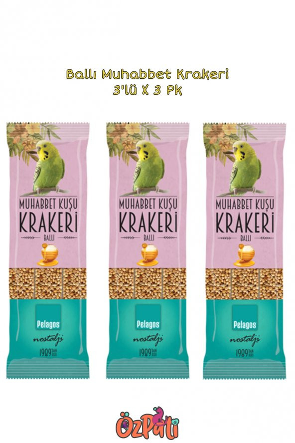 Muhabbet Kuşu Krakeri Stick Ballı  3'Lü X 3 Pk