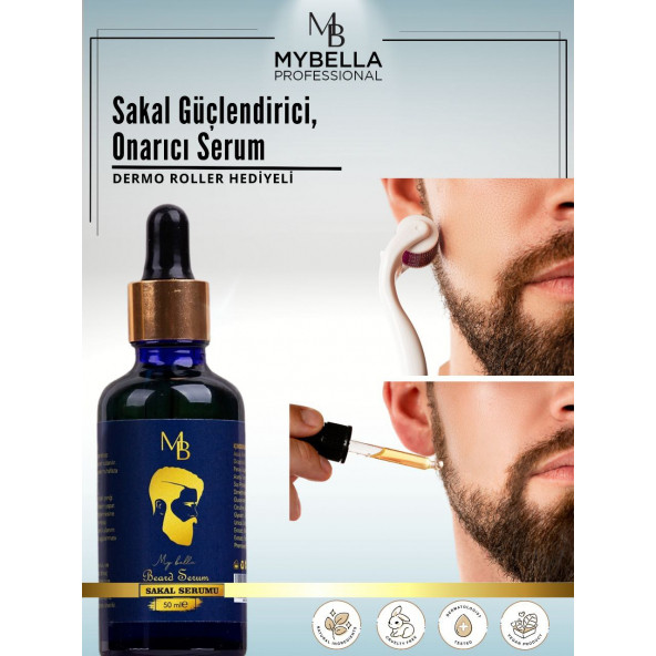 MY BELLA " VEGAN " Sakal Güçlendirici ve Onarıcı Serum Bıyık Bakım (050 ROLLER HEDİYELİ) - 3