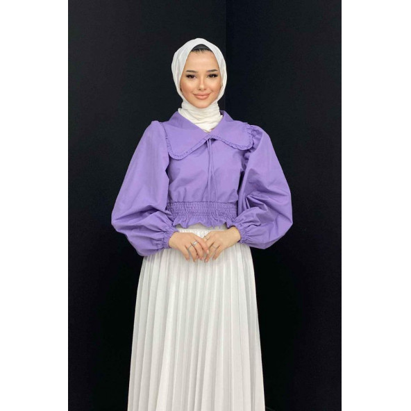 Deri Görünümlü Pliseli Etek  Özel Gün Parlak Etek Tesettür Etek