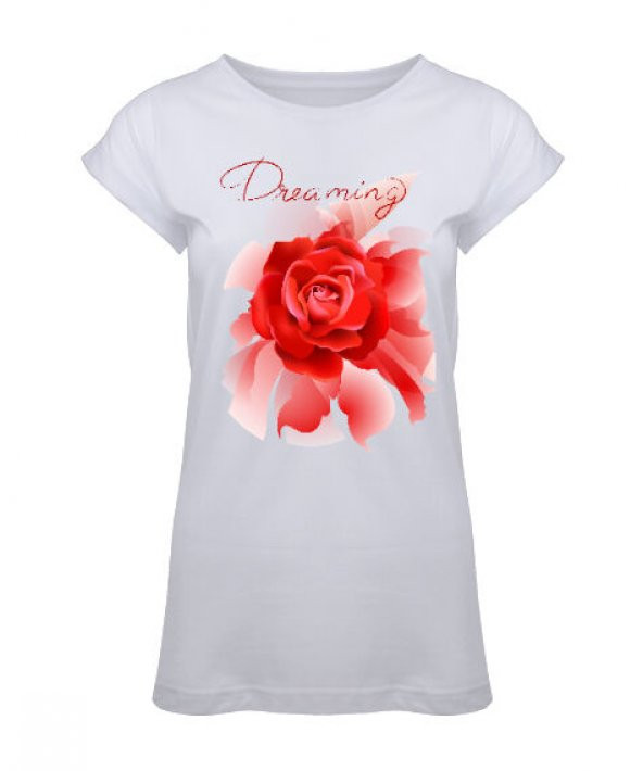 Red Rose - Dreaming - Beyaz Kadın Tunik