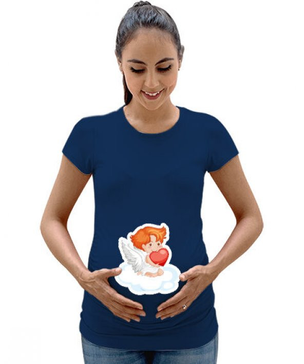 Little Angel - Melek Bebek Lacivert Kadın Hamile Tişört