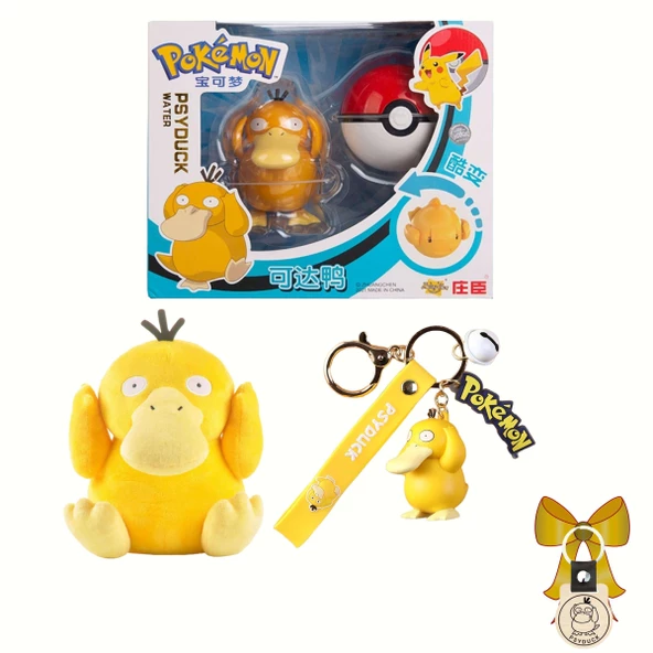 Pokemon Orijinal Lisanslı 3'lü Psyduck Set