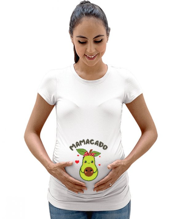 Mamacado Beyaz Kadın Hamile Tişört