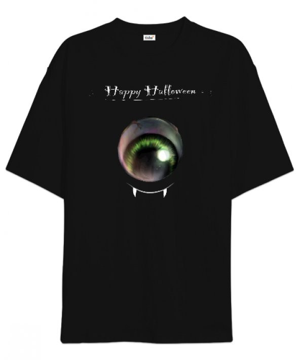 Wampire Eye - Halloween Siyah Oversize Unisex Tişört