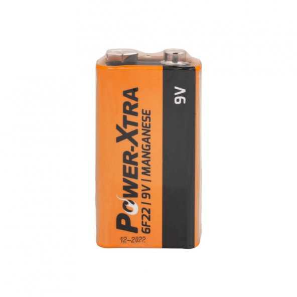 Power-Xtra 6F22/9V Size Zinc Manganez Pil - Tekli Shrink