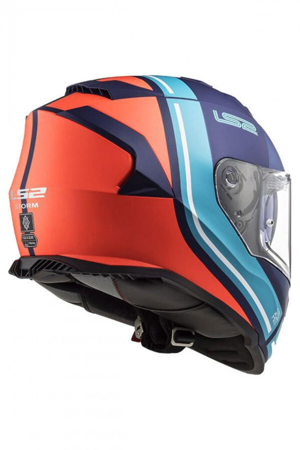 Ls2 Storm Slant Mat Mavi-Turuncu Kask - 2