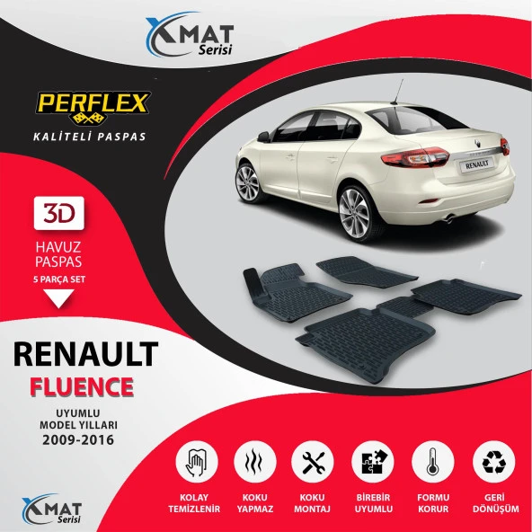 Perflex Paspas 3D Havuzlu X-Mat Fluence 2009-2016 ürün görseli 1
