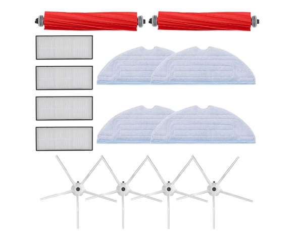 Roborock S7/S7/S7 Maxv/S7 Maxv/S7 Maxv Ultra Modelleri Uyumlu Yedek Filtre-Fırça Seti-PRFS72A4F4M4YB