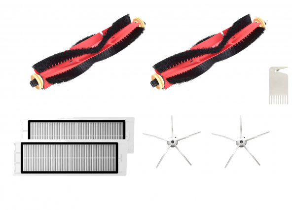 Roborock S5 Max S5 S4 Max S6 MaxV S6 S6 Pure Modelleri Uyumlu Ana Fırça-Filtre-Yan Fırça Seti-PRFS52A2F2YB1T