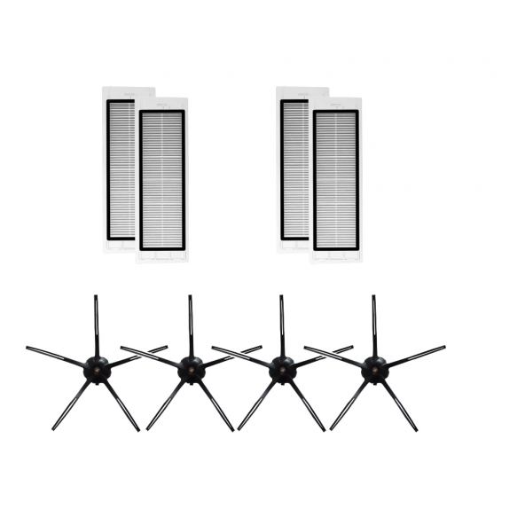 Roborock S5 Max/S5/S4 Max/S6 MaxV/S6/S6 Pure Modelleri Uyumlu Filtre-Yan Fırça Seti-PRFS54F4YS