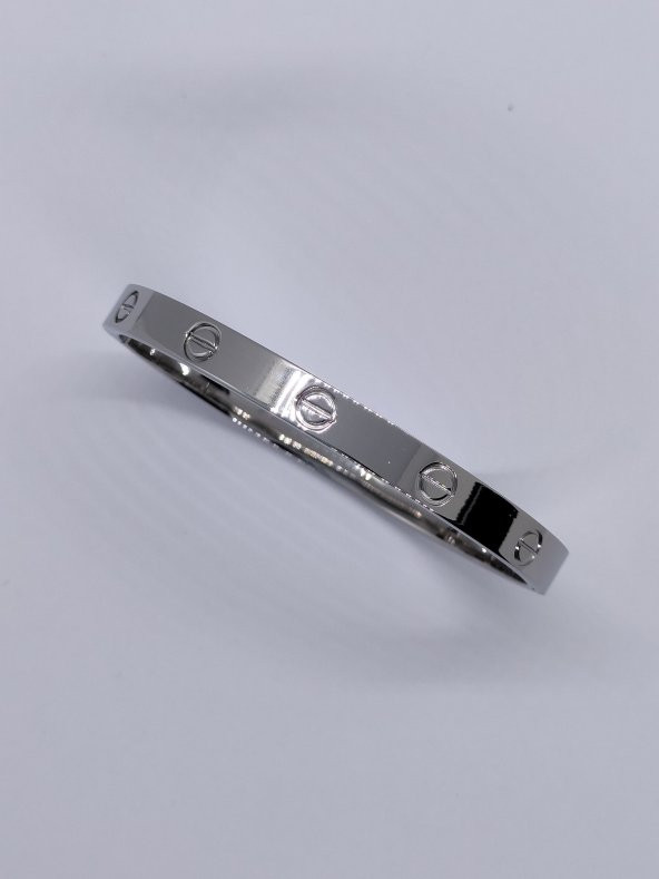 Cartier Model Gümüş Renk Çelik Bileklik - 2