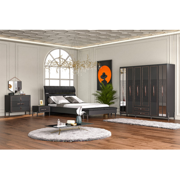 Tocco-Platin 6 Kapaklı Country Gardırop - 4