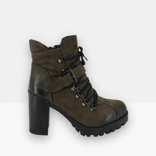 Roe Doe 231999 Hakiki Nubuk Deri Topuklu Deri Kadın Bot