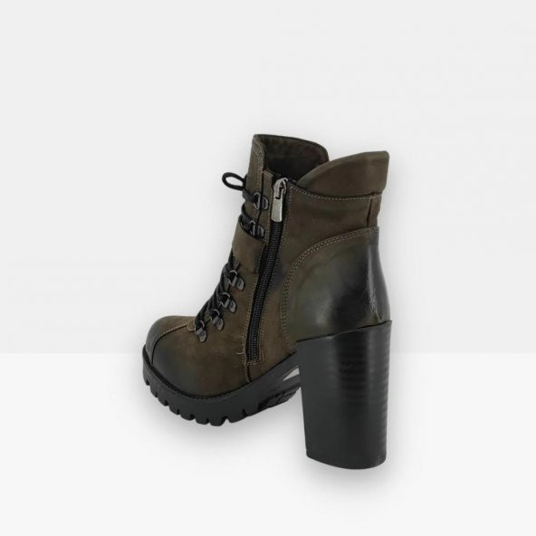 Roe Doe 231999 Hakiki Nubuk Deri Topuklu Deri Kadın Bot - 3