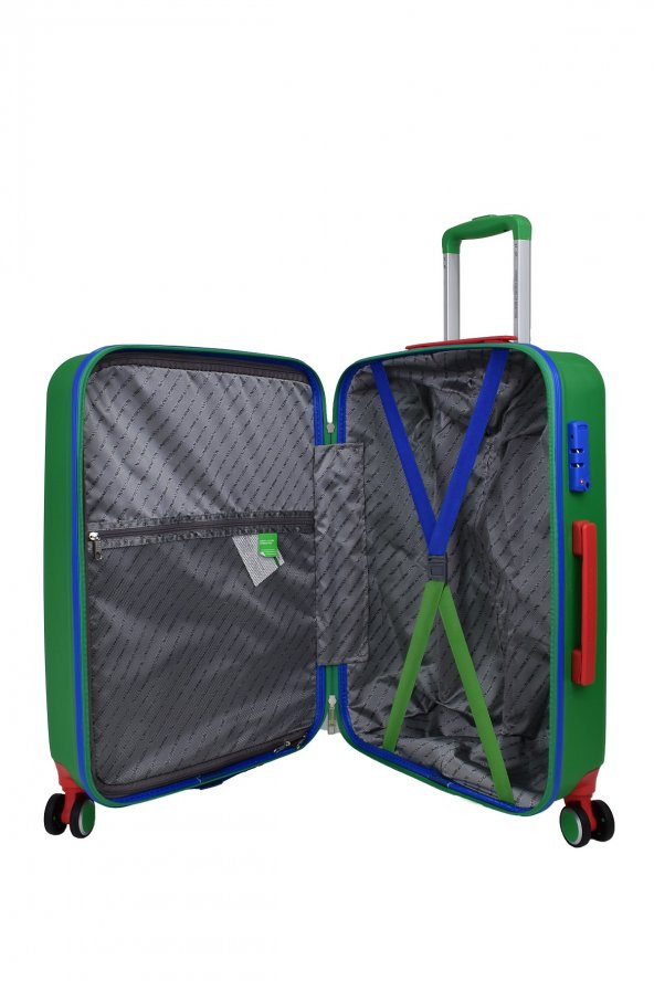 United Colors Of Benetton Lüx Abs 2li Valiz Seti Orta Boy - Kabin Boy Yeşil BNT700 - 5