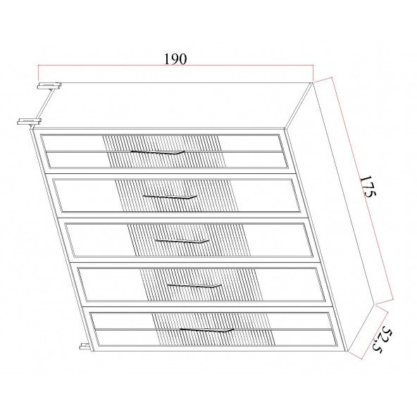 Tocco-Platin 5 Kapaklı Country Gardırop - 4
