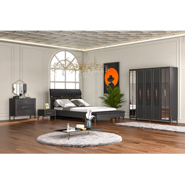 Tocco-Platin 5 Kapaklı Country Gardırop - 5