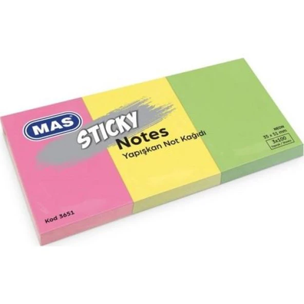 Mas Sticky Yapışkanlı Not Kağıdı 35X51Mm