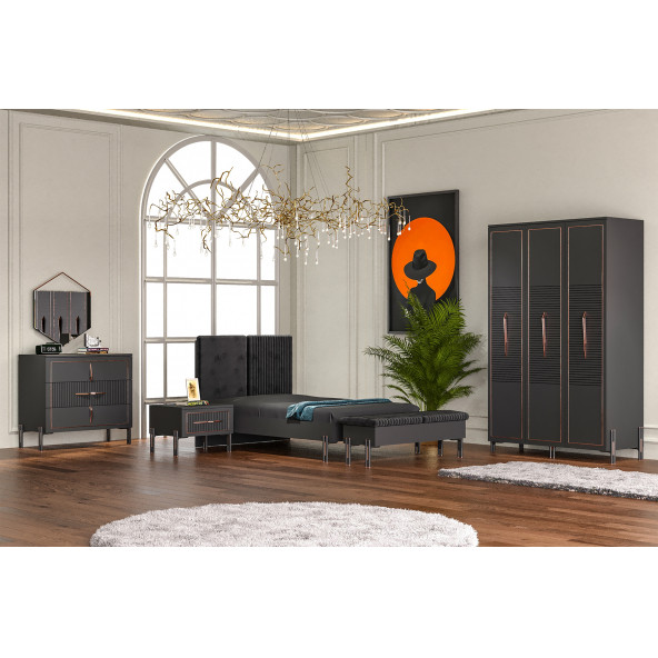 Tocco Platin 3 Kapaklı Country Gardırop - 4