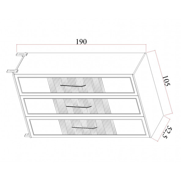 Tocco Platin 3 Kapaklı Country Gardırop - 5
