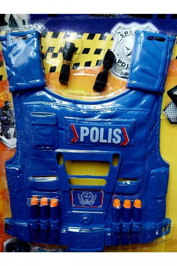 Can Yelekli Polis Seti 14 Parça Oyuncak Koruma Gözlüğü Nerf Mermili Saat Dürbün - 3
