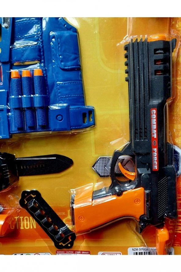 Can Yelekli Polis Seti 14 Parça Oyuncak Koruma Gözlüğü Nerf Mermili Saat Dürbün - 4