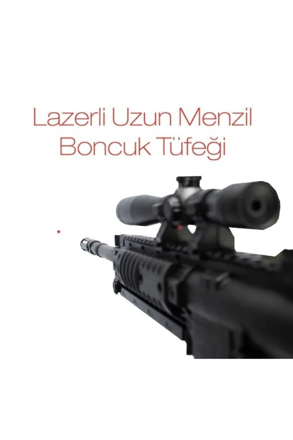 Boncuklu Lazerli Keskin Nişancı Tüfeği Oyuncak Dürbünlü Kanas Silah - 3