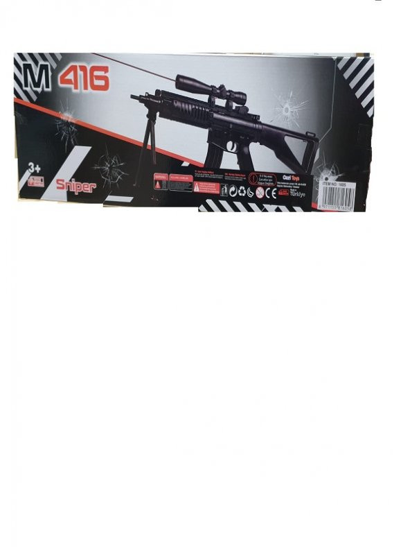 Lazerli Mermi Atan M 416 Sniper Tüfek 82cm Dipçikli Silah Şarjörlü - 2