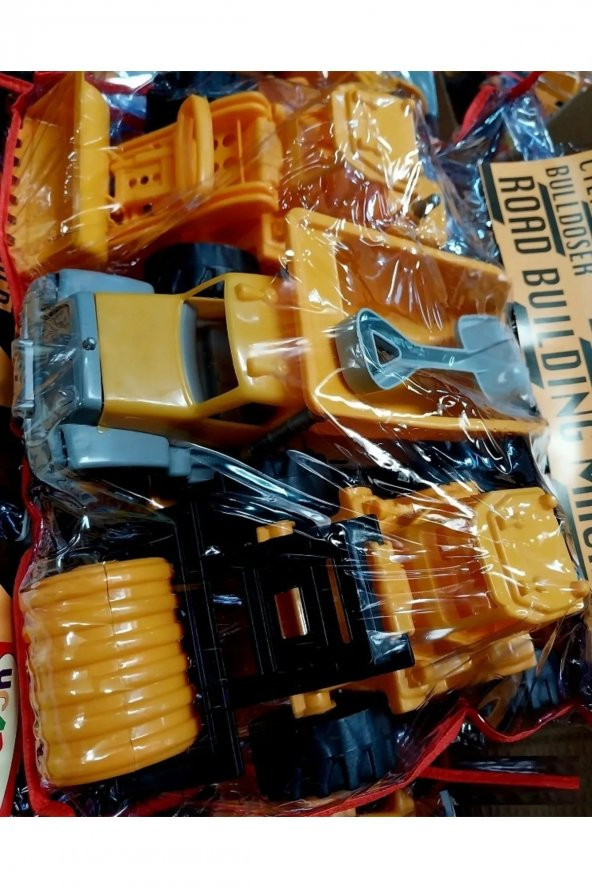 Iş makinası Seti 3 Adet Dozer Kamyon Silindir Asfalt Kum Kamyonu Excavator 25cm