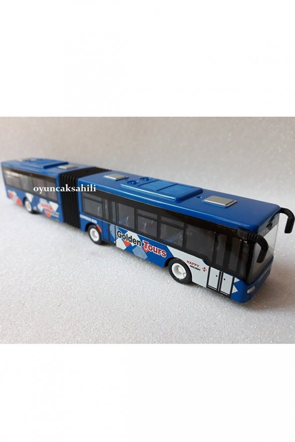 Otobüs Oyuncak Çekbırak Körüklü Otobüsü Kırılmaz Metrobüs Lacivert 22cm - 1