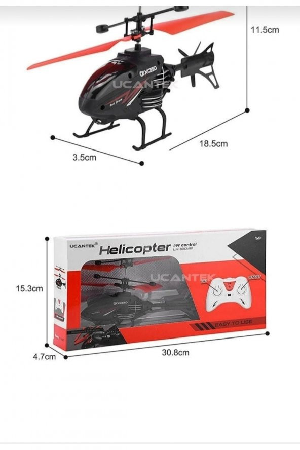 Isikli Rc Helikopter Uzaktan Kumandali Sarjli Ve Sensörlü - 1