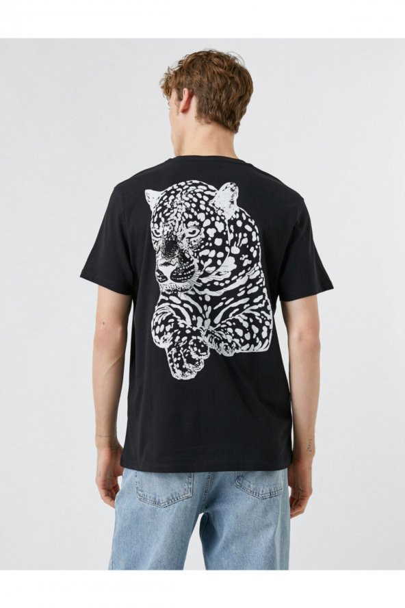 KOTON Leopar Baskılı Tişört - Resim 4