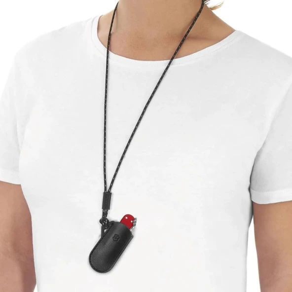 Victorinox Deri Çakı Kılıfı 4.0670.3 Boyun Askılı Siyah - 4