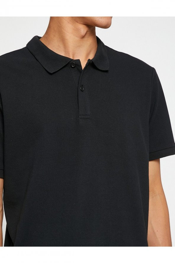 KOTON Basic Tişört Polo Yaka Düğmeli - 5