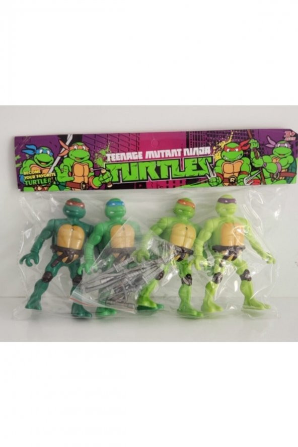 Oyuncak Figür Ninja Kaplumbağalar 4 Lü Set Ninja Turtles Karakterleri