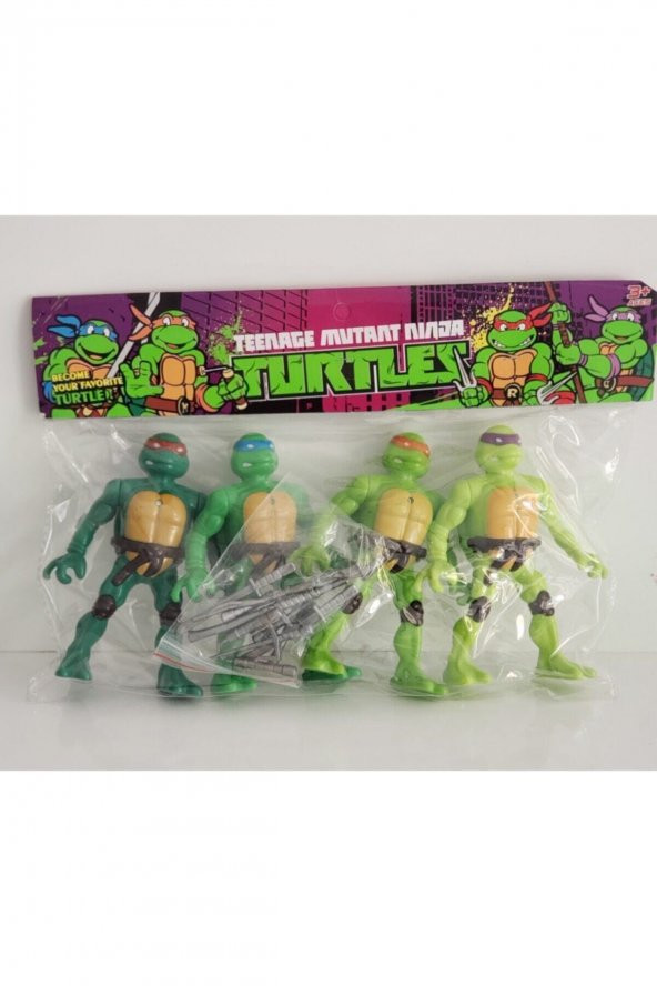 Ninja Kaplumbağalar Işıklı Figür 4lü Set Ninja Turtles Oyuncak Set