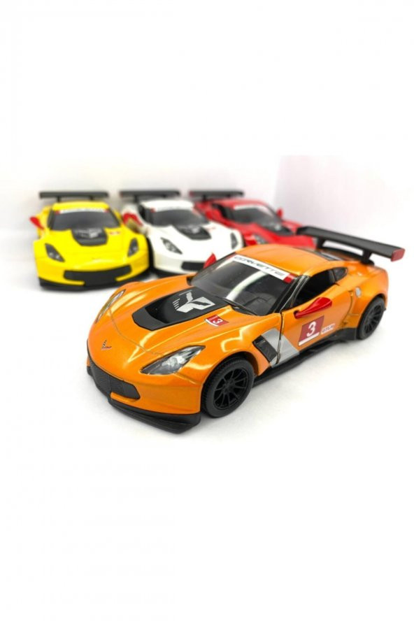 2016 Corvette C7.r Çek Bırak 5inch. Lisanslı Model Araba , Oyuncak Araba 1:36 - 5