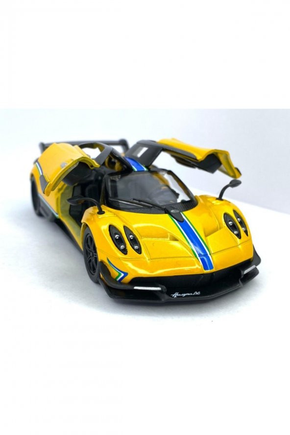2016 Pagani Huayra Bc (şeritli) - Çek Bırak 5inch. Lisanslı Model Araba, Oyuncak Araba 1:38 - 4