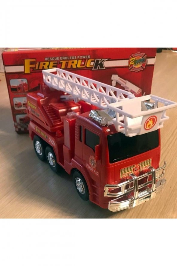 Pilli Işıklı Sirenli Oyuncak Itfaiye Arabası Vinç Hareketli Oyuncak