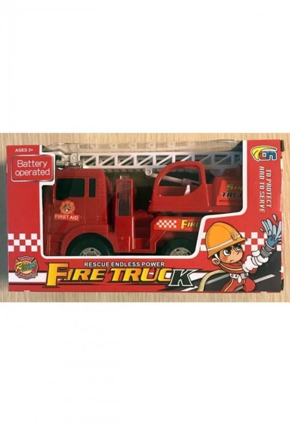 Pilli Işıklı Sirenli Oyuncak Itfaiye Arabası Vinç Hareketli Oyuncak - 3