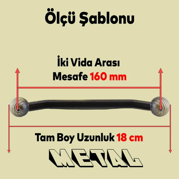 Topuz Eskitme Antik Sarı (160 mm-16.0 cm) Metal Mobilya Mutfak Çekmece Dolap Kulpu Kulbu Kulpları - 4