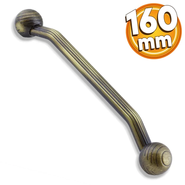 Topuz Eskitme Antik Sarı (160 mm-16.0 cm) Metal Mobilya Mutfak Çekmece Dolap Kulpu Kulbu Kulpları