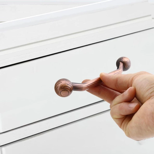 Topuz Eskitme Antik Bakır 160 mm Metal Mobilya Mutfak Çekmece Dolap Dolabı Kulpu Kulbu Kulpları - 4