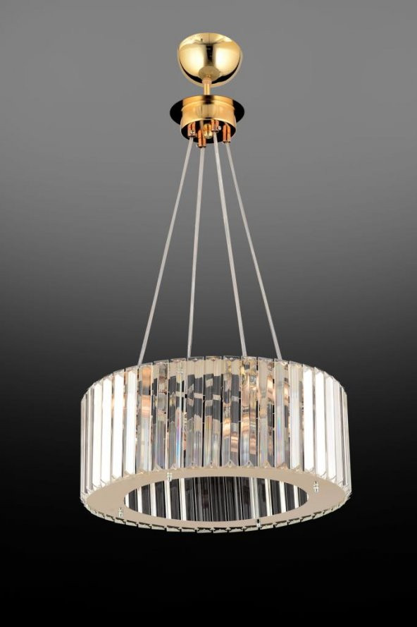 İstanbul Avize Lüx Elmas 35 cm Gold Kristal Taşlı Avize - 2