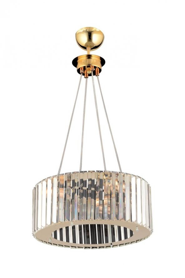 İstanbul Avize Lüx Elmas 35 cm Gold Kristal Taşlı Avize - 5
