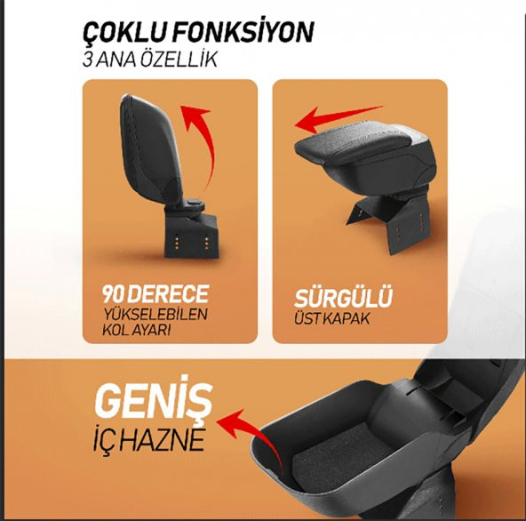 Universal Kolçak Kol Dayama İTHAL Geniş Kızaklı Sürgülü Tip Metal Ayak Siyah - 3