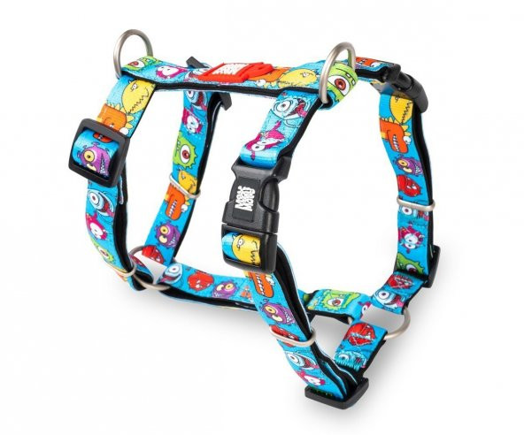 Max & Molly Little Monsters Köpek Göğüs Tasması-Small Desenli Renk XS Beden