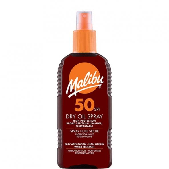 Malibu Güneş Koruyucu Dry Oil Bronzlaştırıcı Sprey SP50 200ml