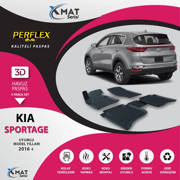 Perflex Paspas 3D Havuzlu X-Mat Sportage 2016+